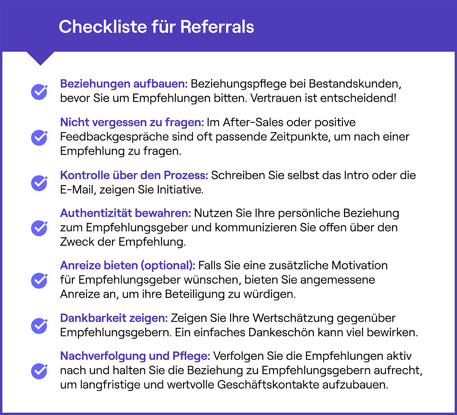 Checkliste für Referrals im B2B Sales